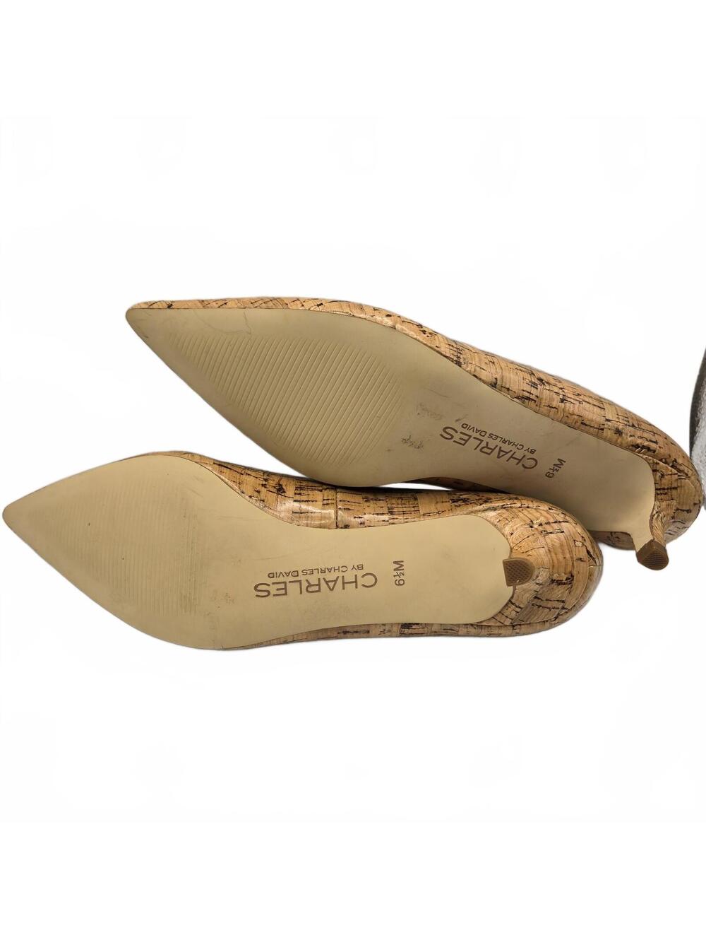Charles by Charles David Drew Cork Print Kitten Heel Pointed Toe Pumps Size 6.5M - Picture 6 of 9